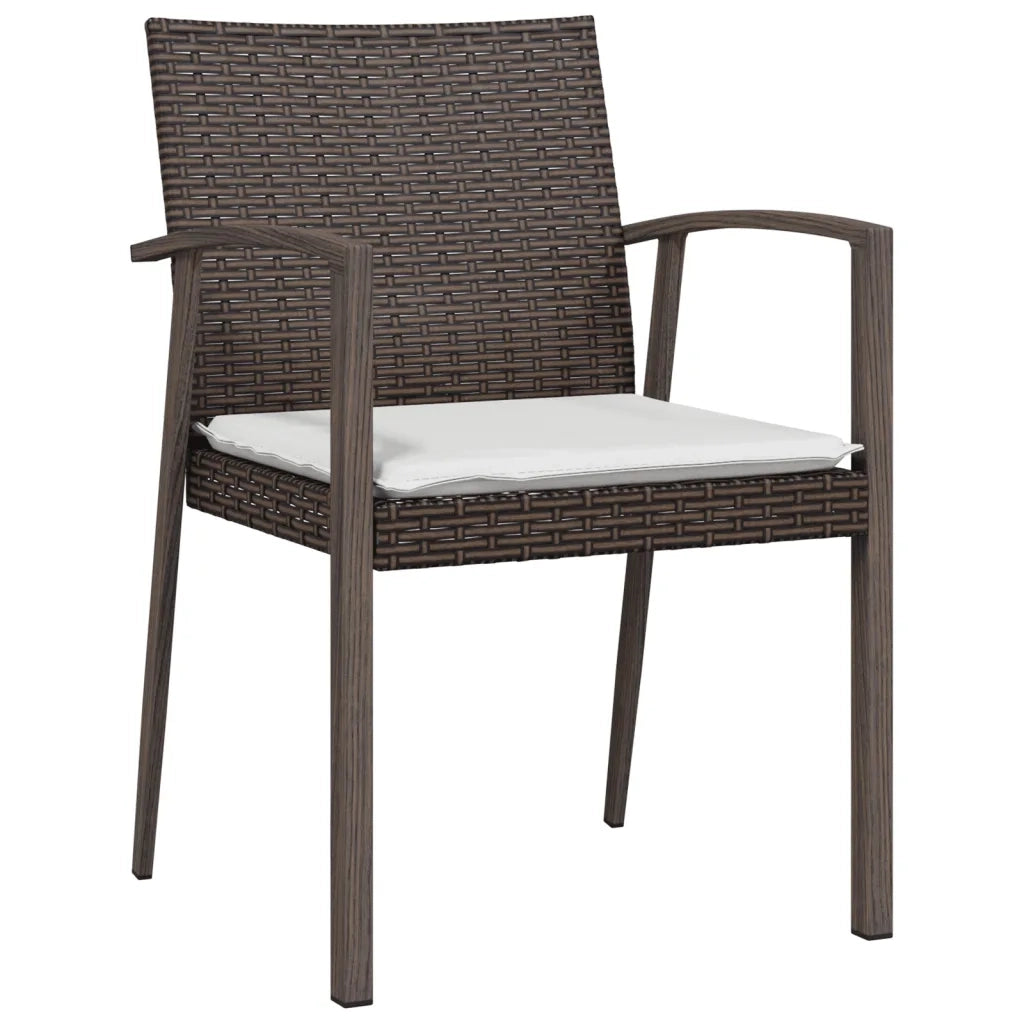 Set Pranzo da Giardino 5pz con Cuscini in Polyrattan e Acciaio 3186989