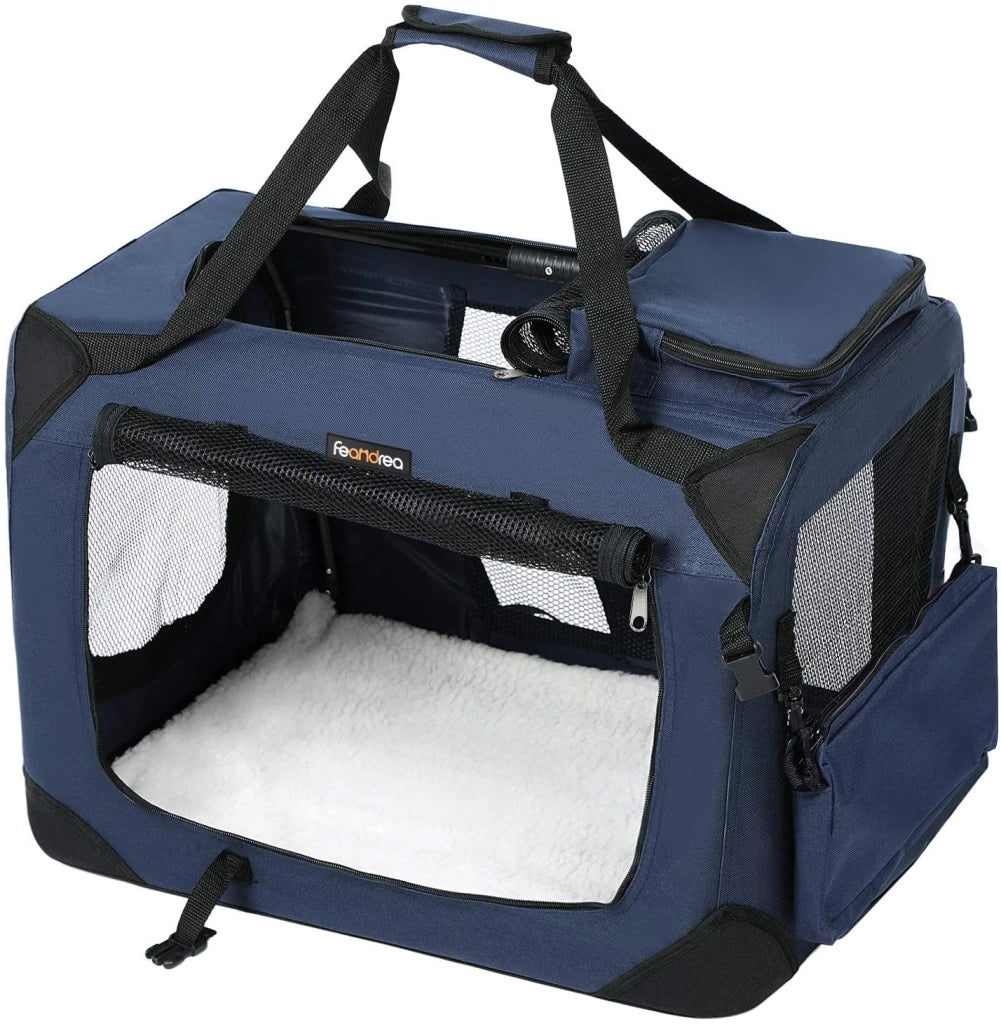 Borsa da trasporto per cani pieghevole per trasportino blu 60 x 40 x 40 cm 12_0000951