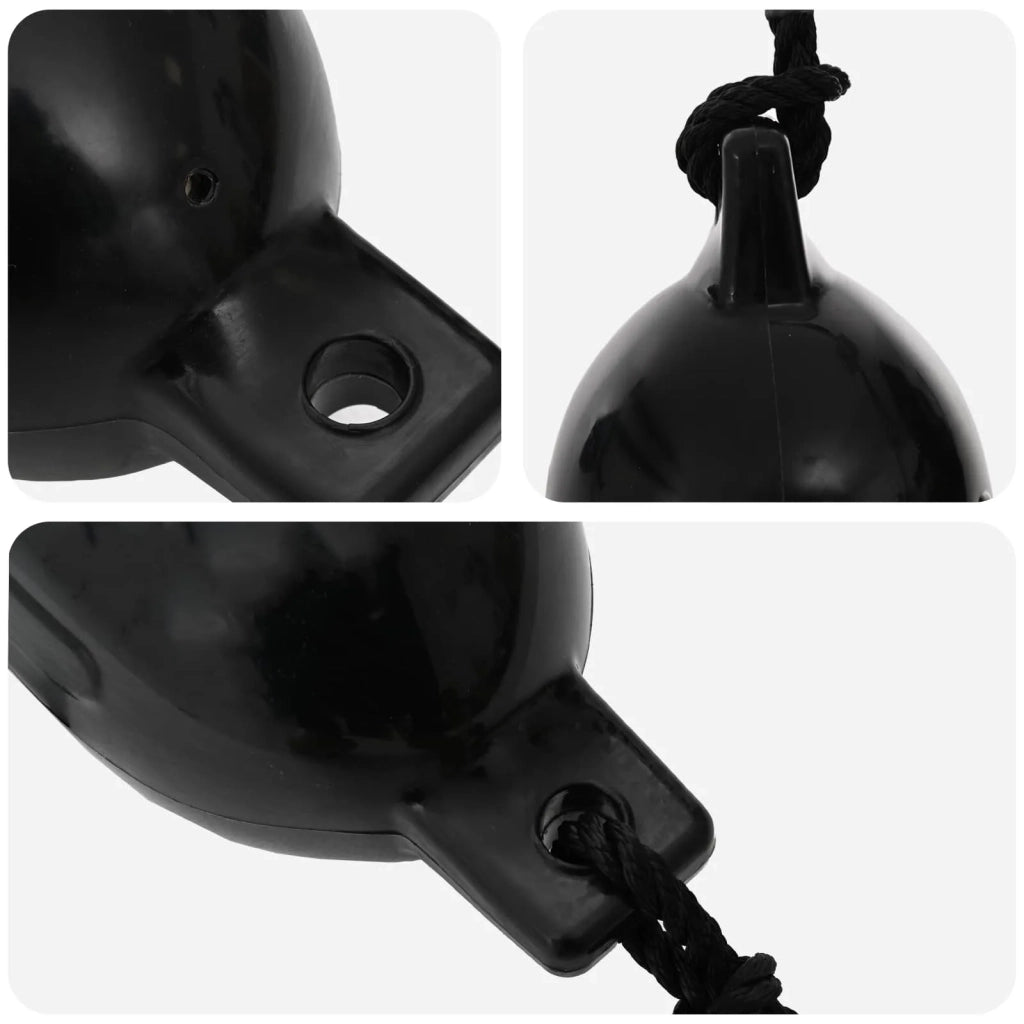 Fendini per barche 2 pz Ø 16 x 58 cm Nero PVC 42028743