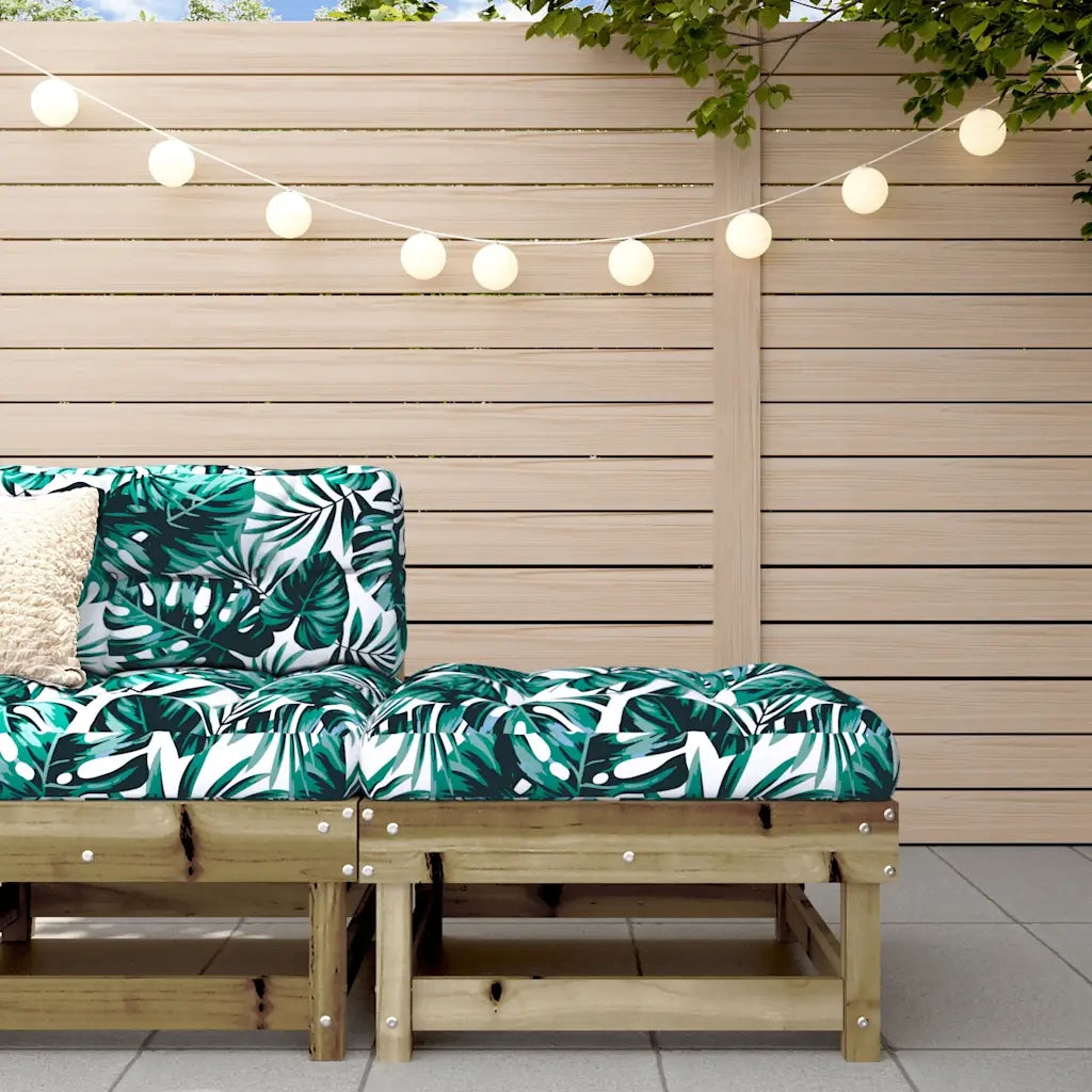 Poggiapiedi da Giardino con Cuscino in Legno Impregnato di Pino CFW9740992