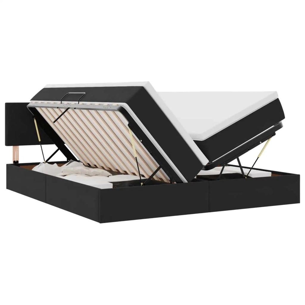 Letto con Contenitore con materasso Nero 90 x 200 cm