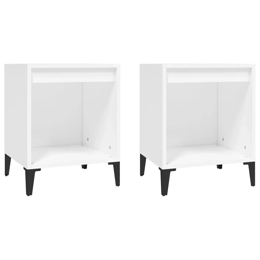 Comodini 2 pz in Bianco 40x35x50 cm 821875
