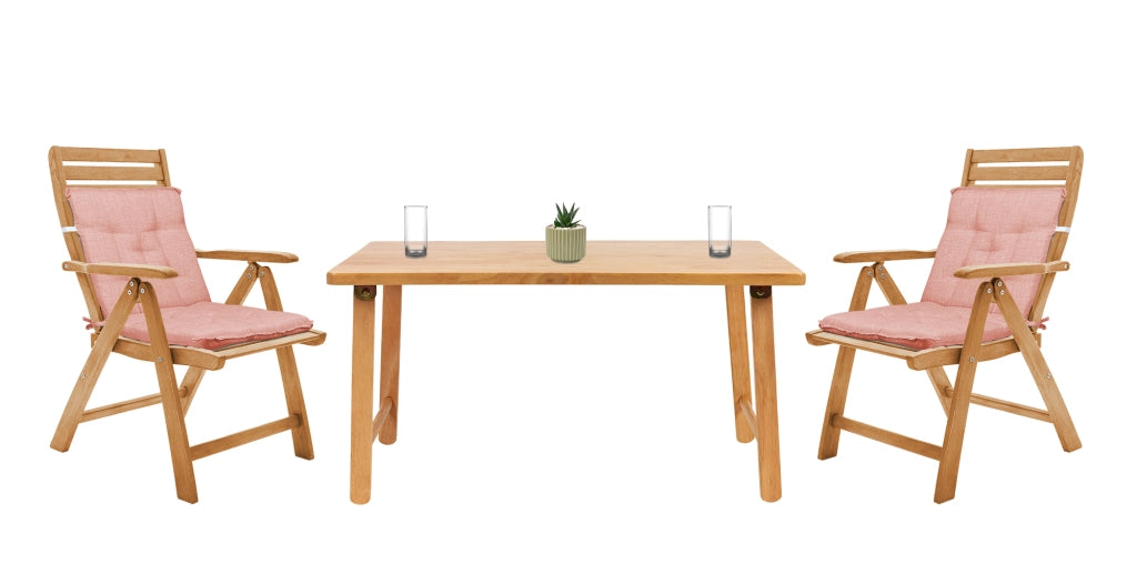 Set Cuscini Sedia Con Schienale Imbottiti Con Laccetti Banda Elastica 40 x 80 Cm Cipria - 6 Pezzi