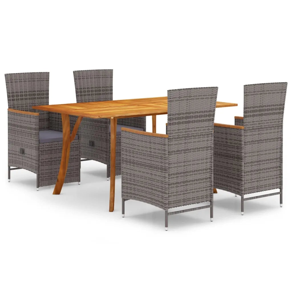 Set Mobili da Pranzo per Giardino 5 pz Grigio 3072144
