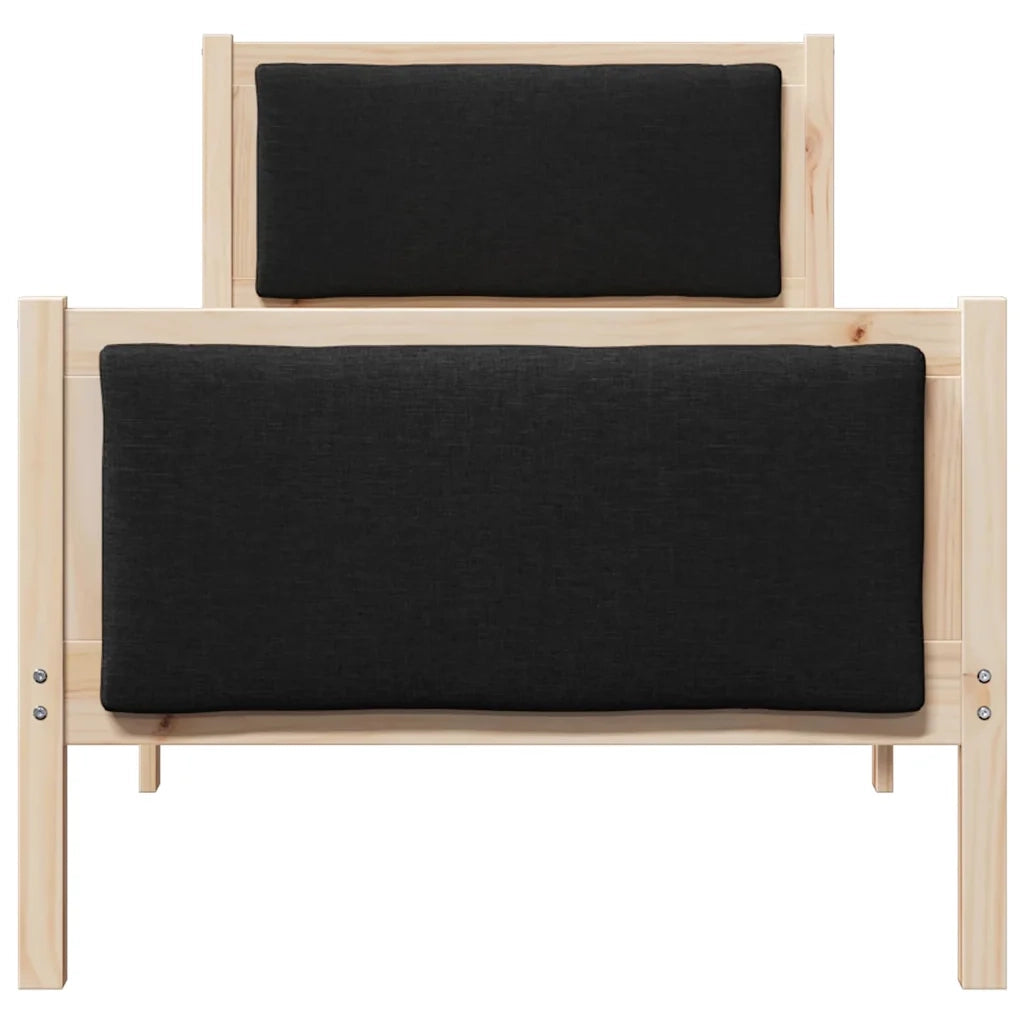 Struttura del letto con testiera Nero 80 x 200 cm Tessuto 878361
