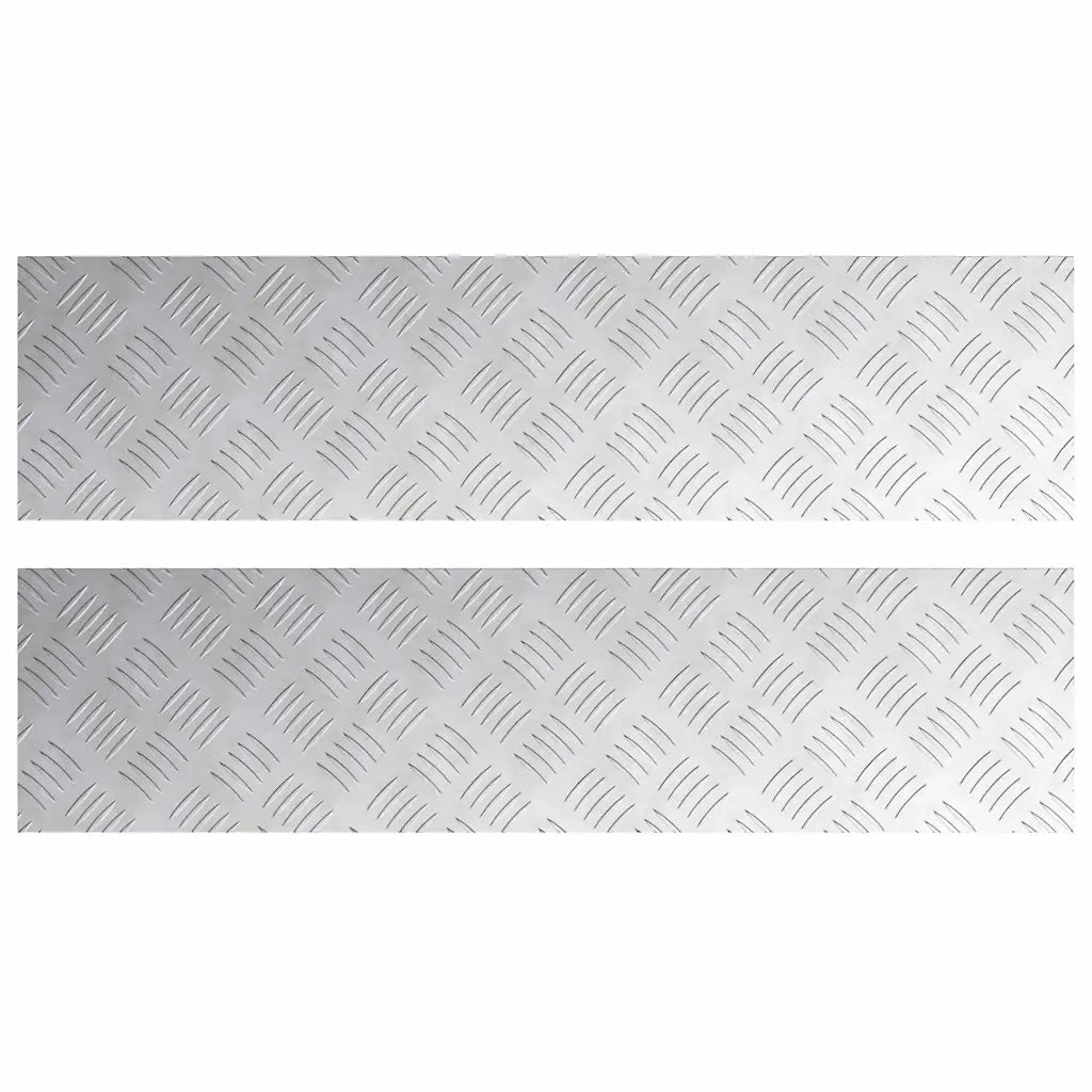 Gradini per Scale 2 pz | Tappetini per scale autoadesivi Argento 80 x 20 cm Alluminio