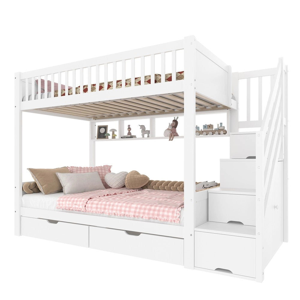 Letto a Castello con Cassetto, Rete e Armadio ¨C MINIMAL ¨C Bianco 90x200
