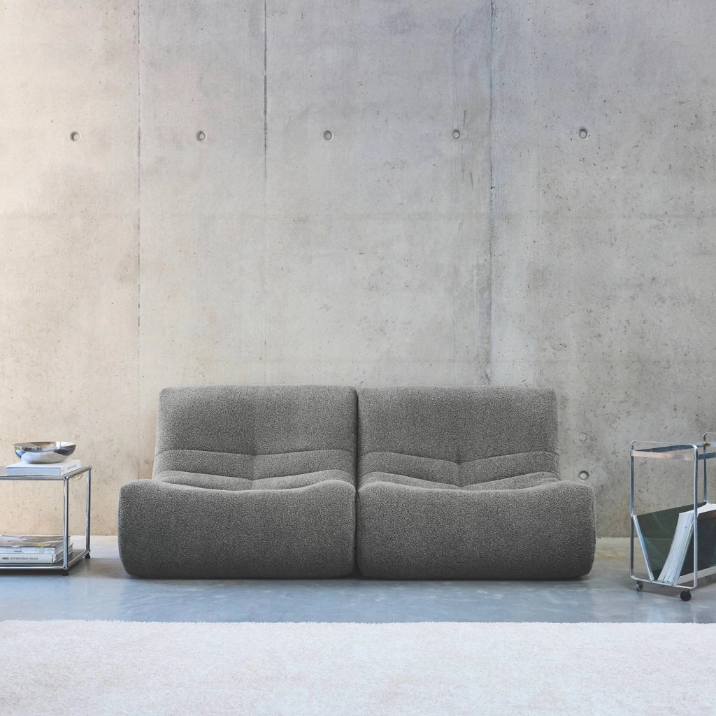 Divano modulare boucle, 2 posti, grigio