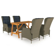 Set Mobili da Pranzo per Giardino 5 pz Marrone 3068784