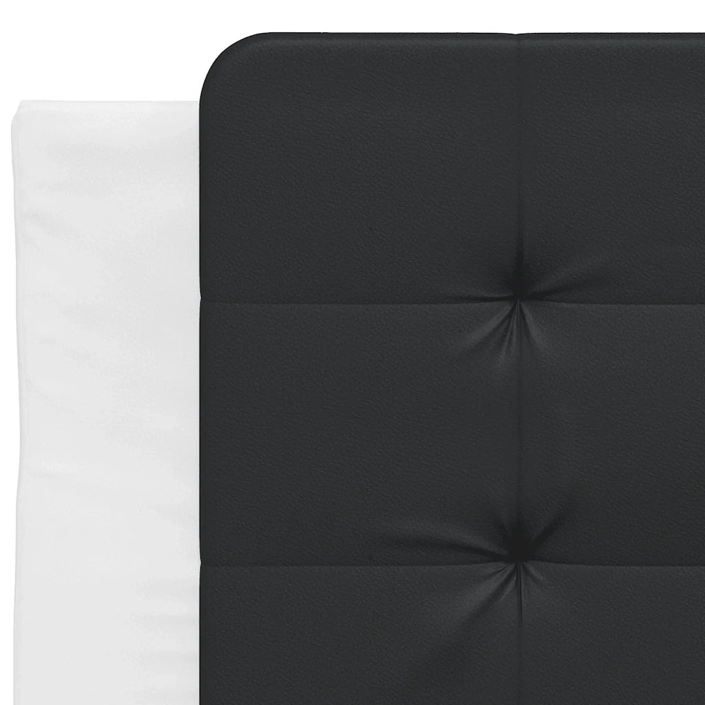 Letto singolo | Letto per adulti | Giroletto senza Materasso Zadar Nero e Bianco 100x200 cm in Similpelle