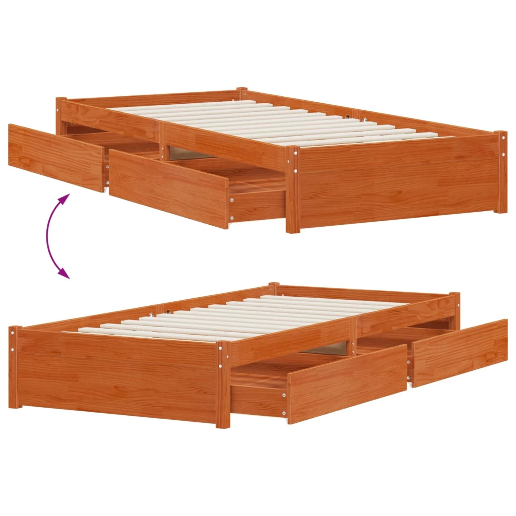 Struttura del letto 3 pcs Marrone cerato Legno di pino 3423812