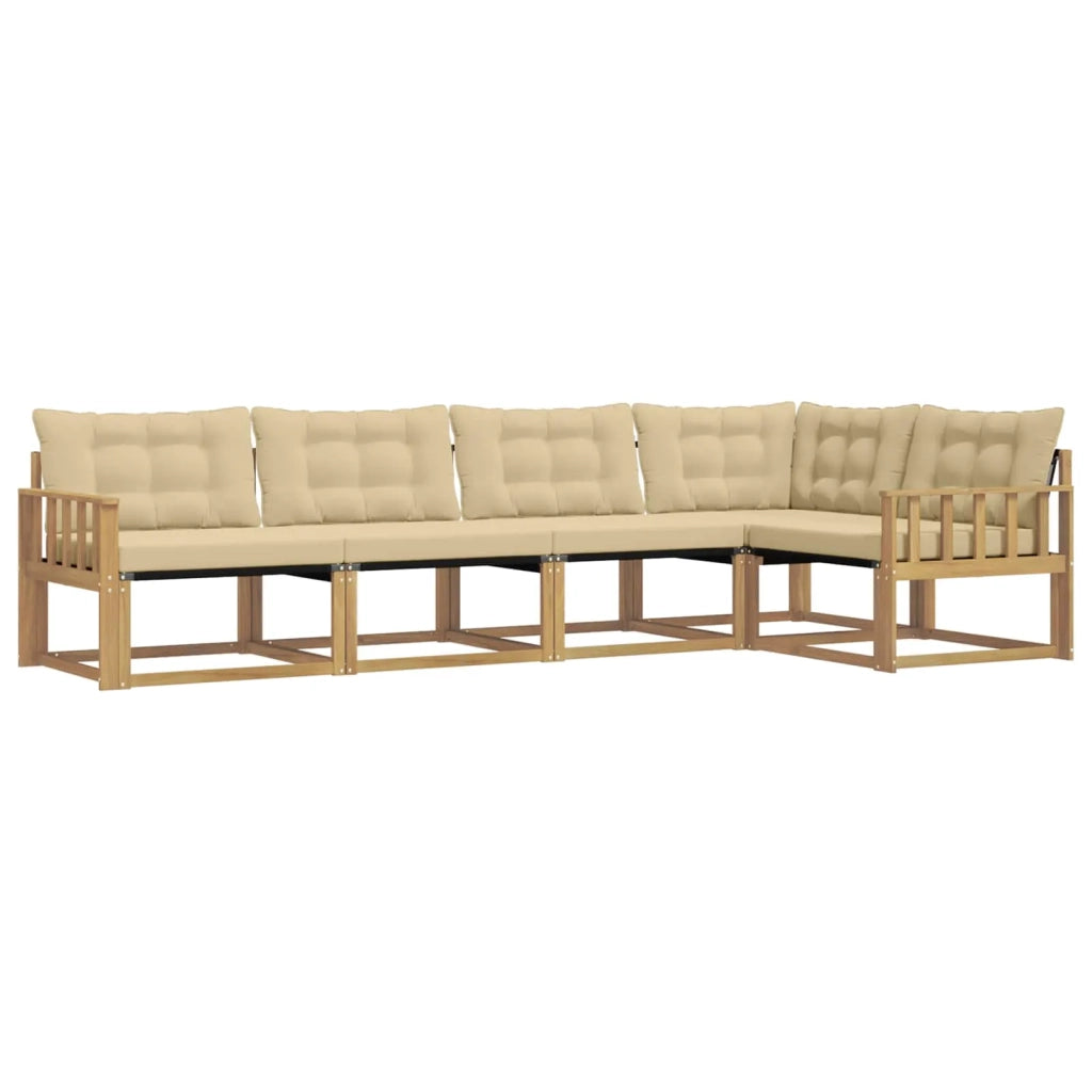 Set di divani da esterno 5 pz Bianco e Beige 3388683