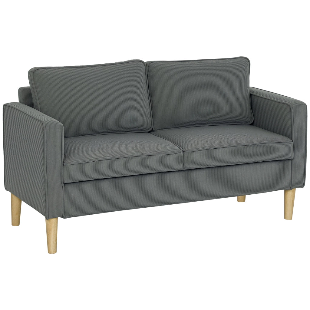 Divano 2 Posti Tessuto Velluto con Contenitore e Cuscini ¨C Minimal ¨C Grigio 140x63x79 cm