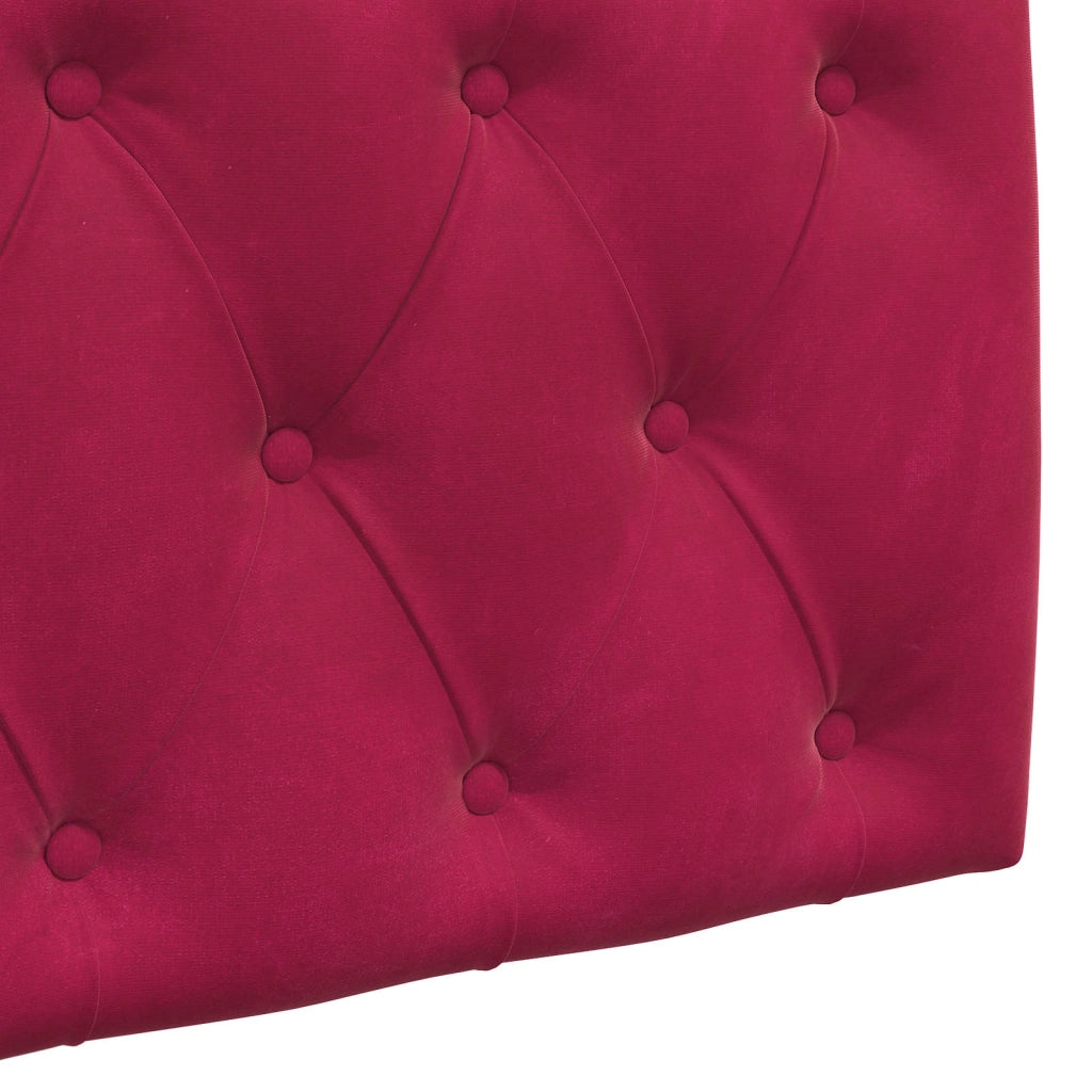 Testiera | Testata sospesa Con luce LED Rosso Vino Velluto