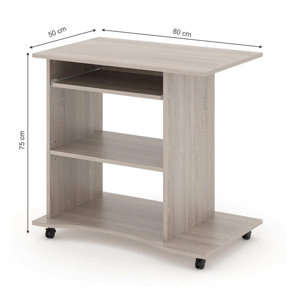 Vicco Scrivania con ruote Sonoma 80 x 50 cm