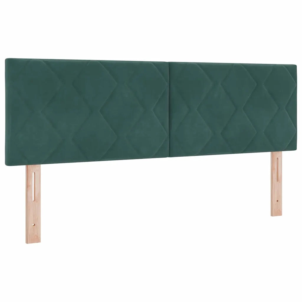 Letto a molle con testiera Verde scuro 140 x 200 cm Velluto 3340445