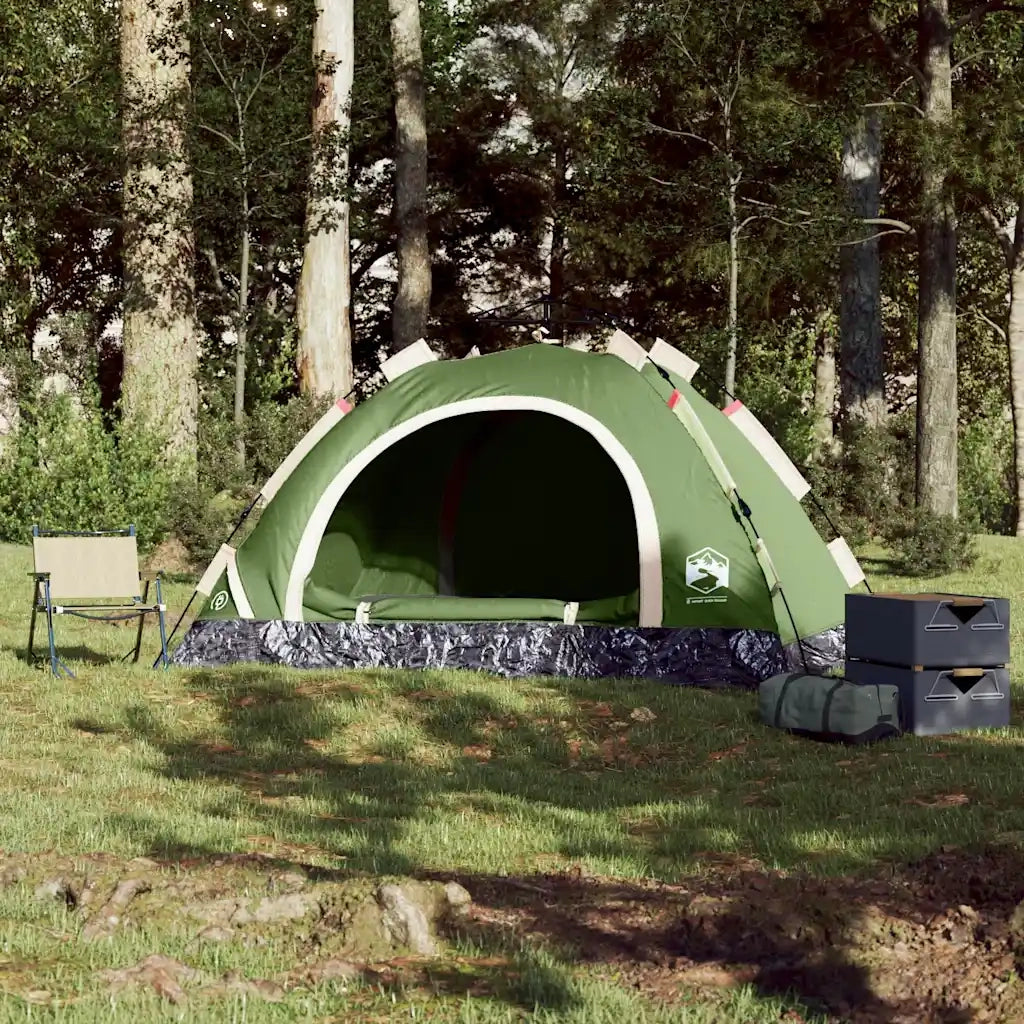 Tenda da Campeggio 4 Persone-Tenda per Escursionismo Verde a Rilascio Rapido