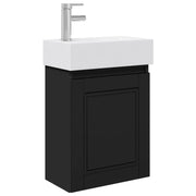 Mobile Bagno | Armadio da bagno con rubinetto Nero 45,5 x 22,5 x 84 cm