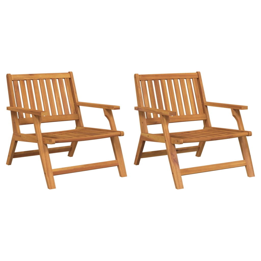 Sedie da Giardino 2 pz 76x67x73.5 cm Legno Massello di Acacia