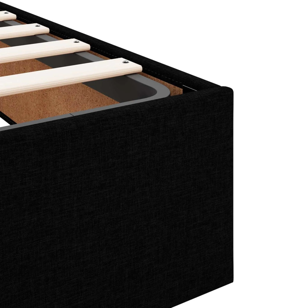 Struttura letto con materasso 2 pcs-Giroletto Nero Tessuto 282841