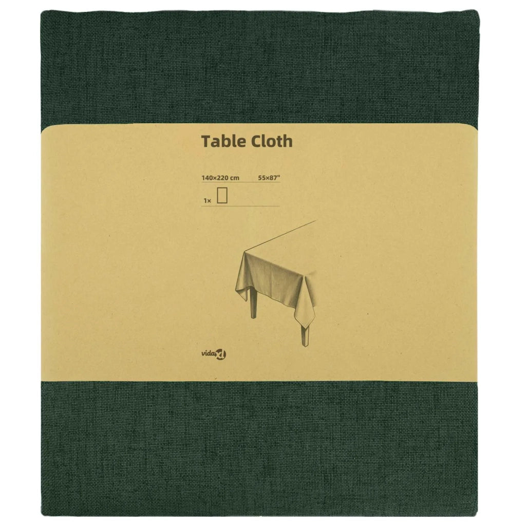 Tovaglia da Tavolo Rettangolare Verde Scuro 140 x 220 cm 42039997