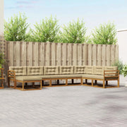 Set di divani da esterno con cuscino 8 pcs Naturale e Beige 3367986