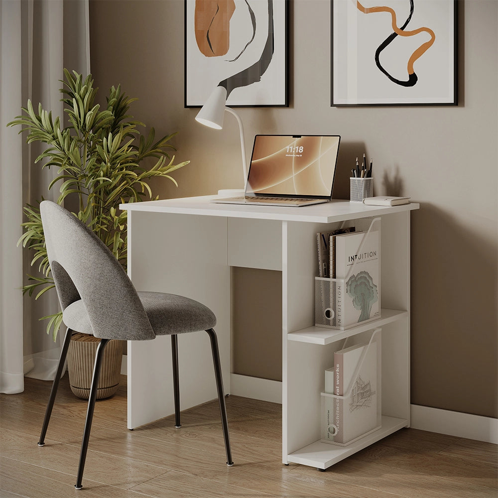 Vicco Scrivania con ripiani Bianco 82 x 60 cm