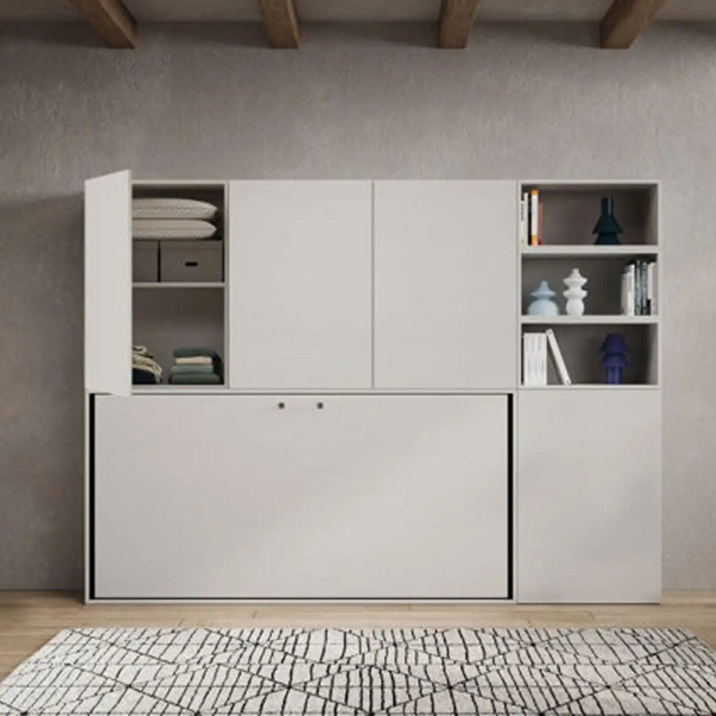 Letto singolo a scomparsa Kando comp.F bianco frassino