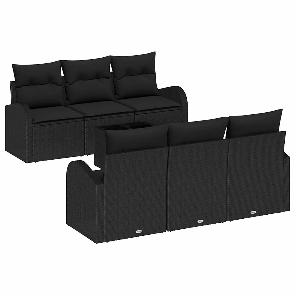 Set Divano da Giardino Nero 55 x 55 x 37 cm polyrattan 3345933