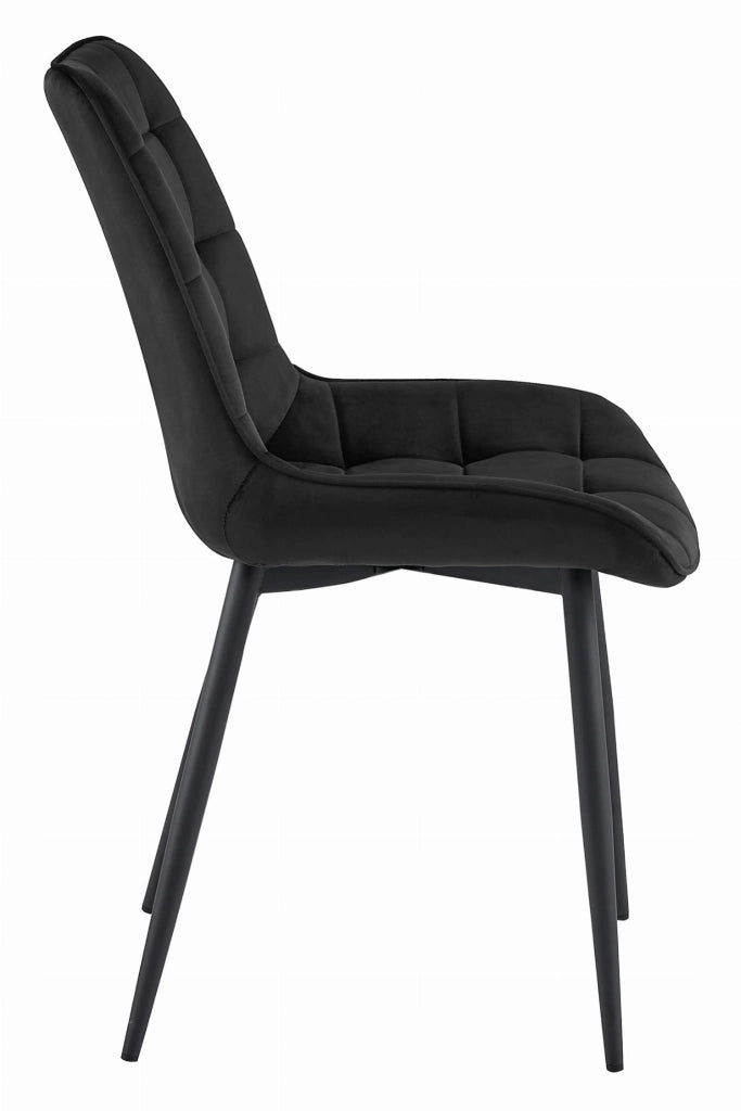 Sedia VALORA BERA - Design moderno in velluto nero x 3