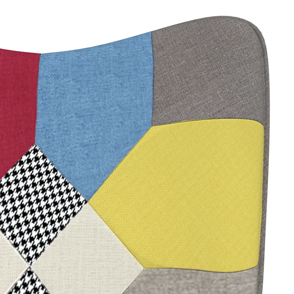 Sedia Relax con Sgabello in Tessuto Patchwork 328190