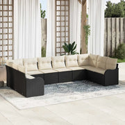 Set Divano da Giardino Nero 344 x 177,5 x 85 cm polyrattan 3345877