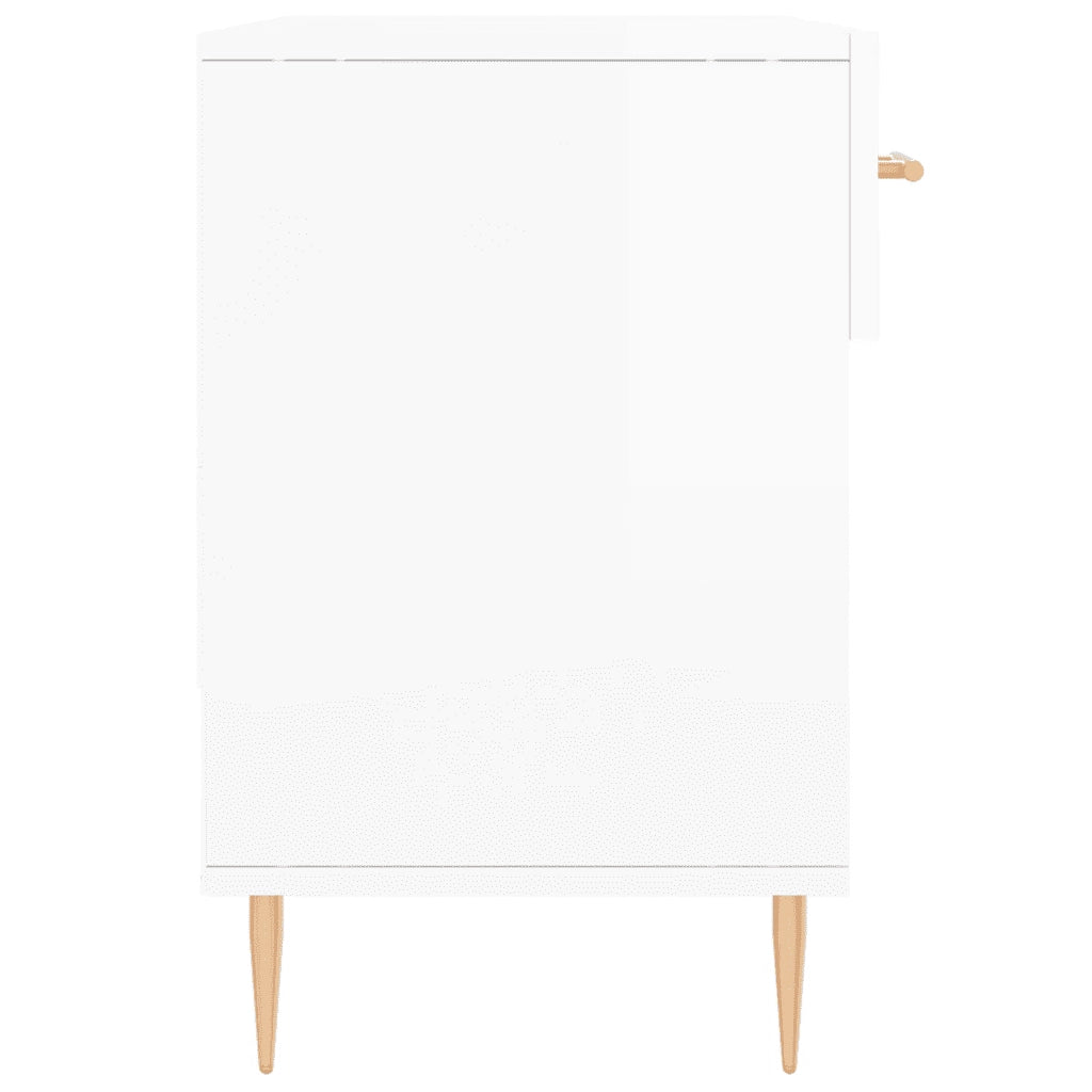 Panca Porta Scarpe-Sgabello-Panca Scarpiera Bianco Lucido 102x35x55 cm Legno Multistrato 973818