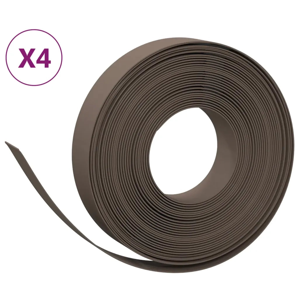 Bordature da Giardino 4 pz Marroni 10 m 10 cm in Polietilene CFW6618640