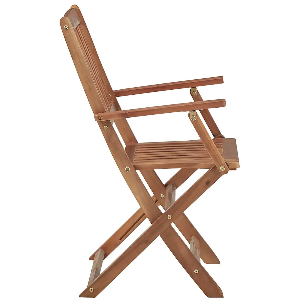 Sedie da Giardino Pieghevoli 8 pz con Cuscini Massello Acacia 3075091