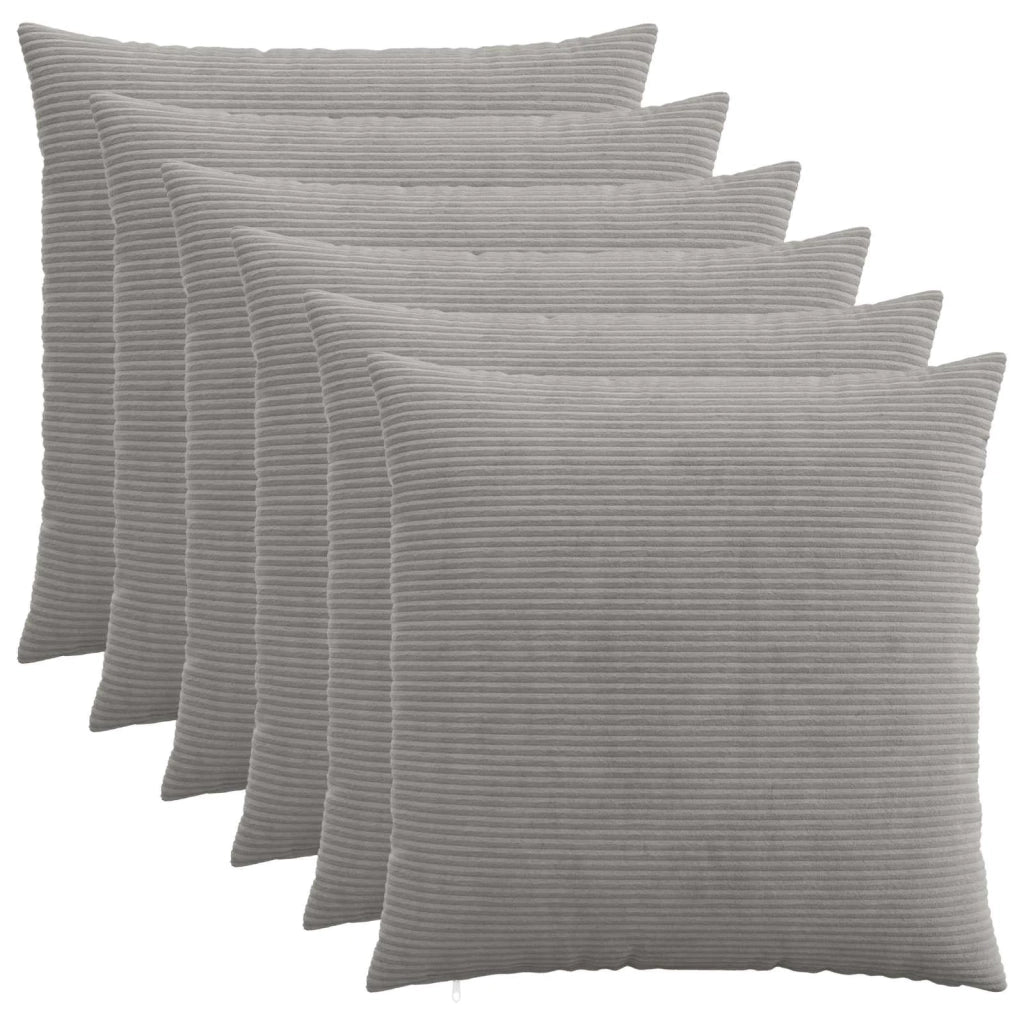 Federa 6 pcs HEERLEN Grigio Chiaro 65 x 65 cm corduroy 912934
