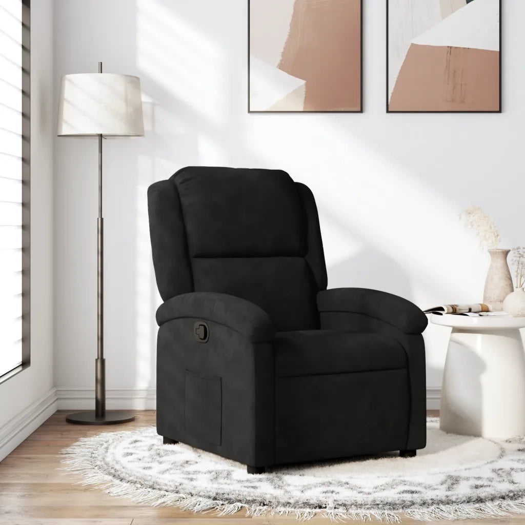 Poltrona reclinabile in velluto nero 3205493