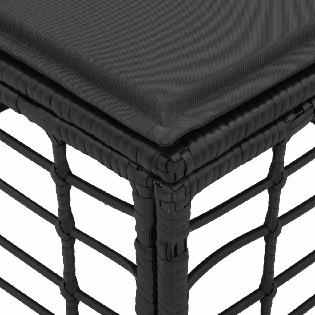 Poggiapiedi da Giardino Nero polyrattan CFW2018849