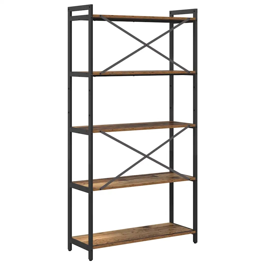 Libreria-Scaffale per Libri-Mobile di Stoccaggio Legno vecchio 80 x 30 x 155 cm Legno multistrato