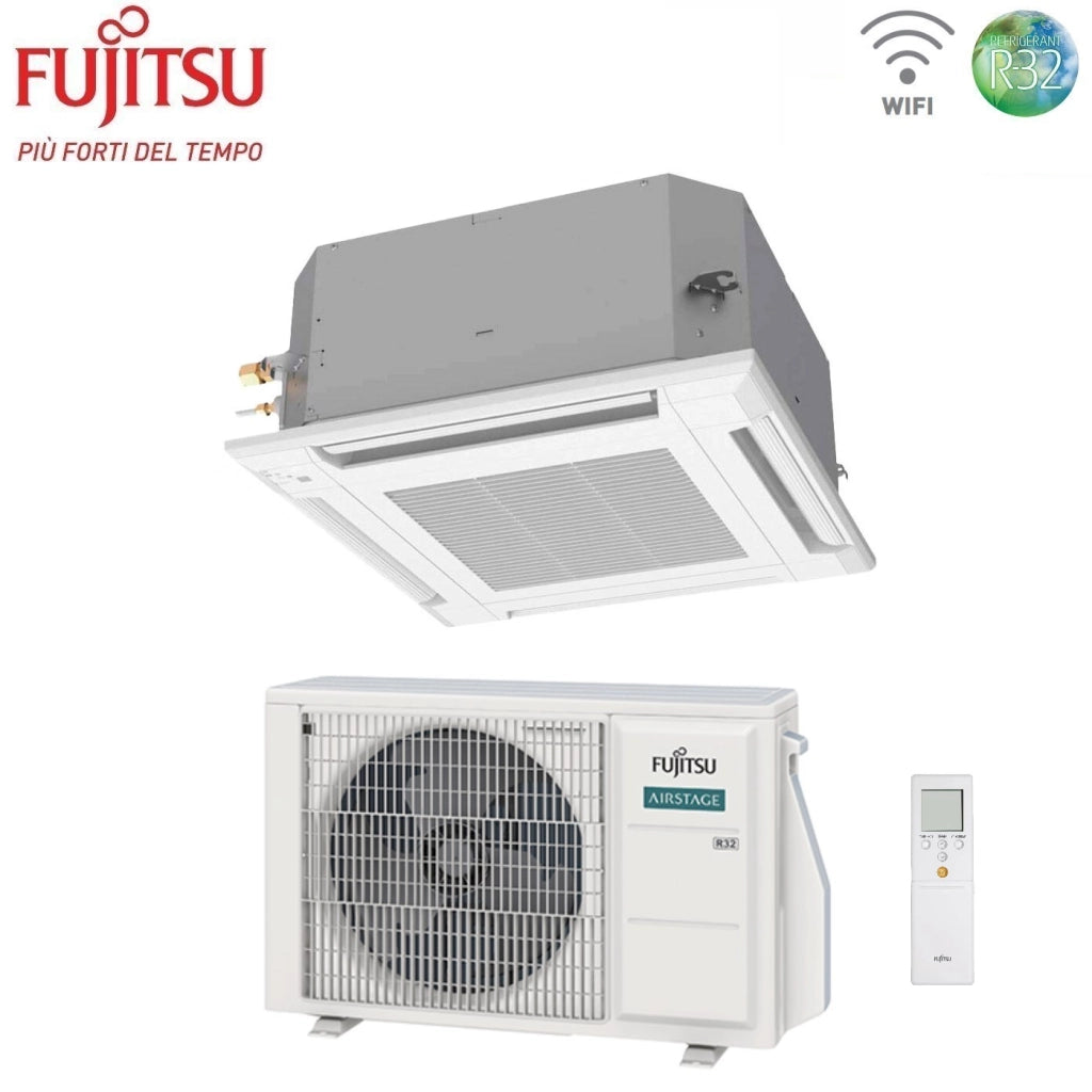 Condizionatore a Cassetta Fujitsu KV Eco 14000 Btu AUXG14KVLA R-32 Wi-Fi Optional con Griglia e Telecomando
