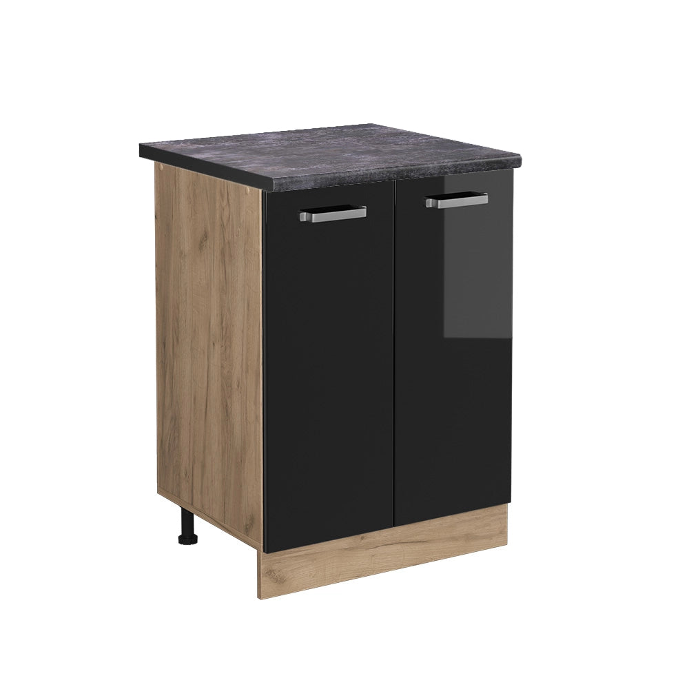 Vicco Mobiletto base cucina Nero lucido 60 cm , PL Antracite