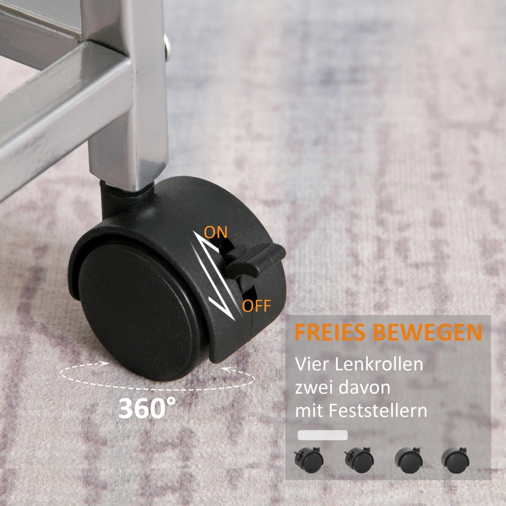 Carrello Multiuso con Ripiani e Cestini ¨C zephmum ¨C Argento