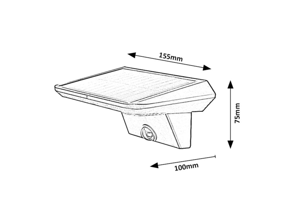 Applique esterna solare LED 10W sensore nero Rabalux