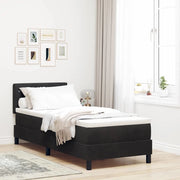 Letto a Sorgente LED con materasso Nero 80 x 200 cm Velluto 3342550