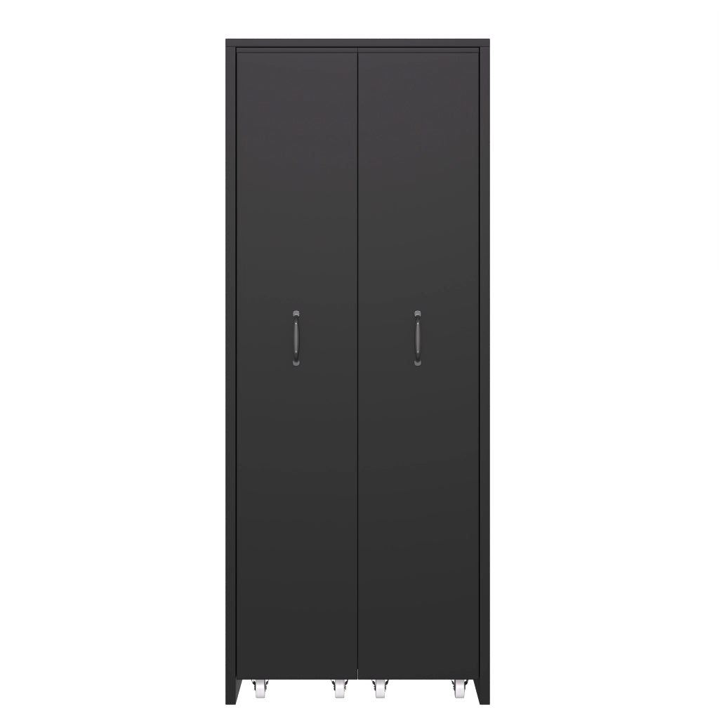 LIBRERIA Estensibile su Ruote 51,5 x 41 x 158 cm MDF Nero