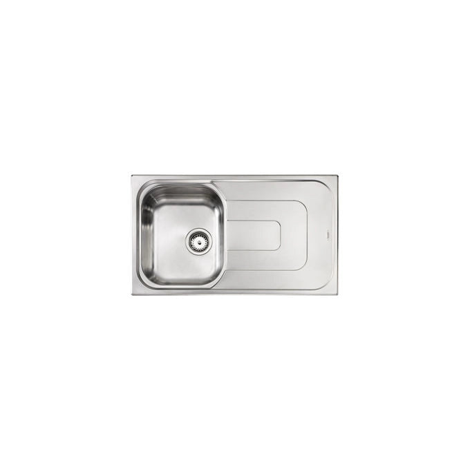 CM 011393.S1.01.2016 Pizzica Lavello da incasso 1 vasca con gocciolatoio a destra 86 x 50 cm Sopratop in acciaio inox antigraffio colore Inox