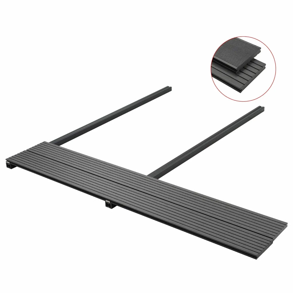 Pavimento da Deck 4 pcs Grigio WPC 42046652