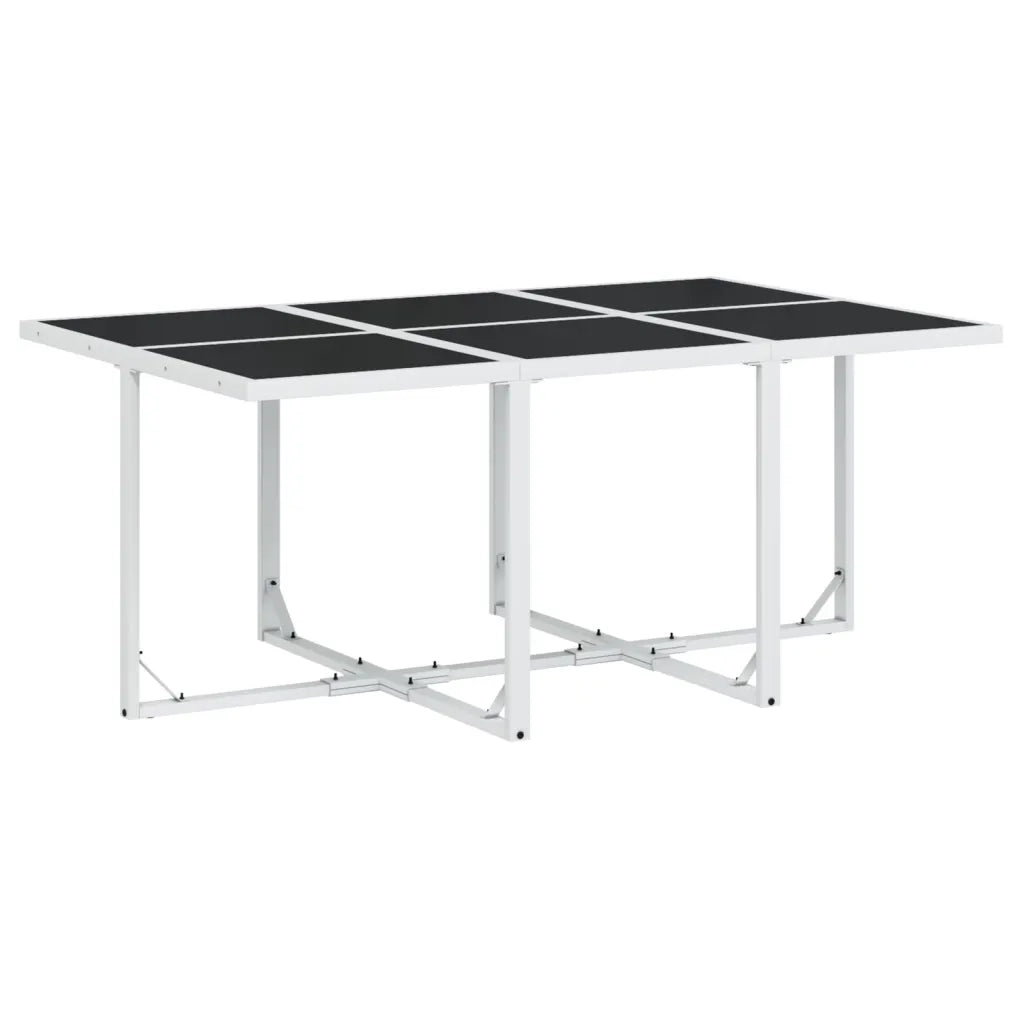 Set da Pranzo da Giardino 7 pz con Cuscini Bianco in Textilene 3295104
