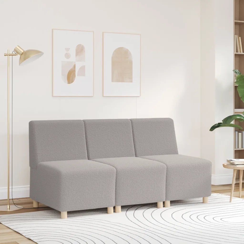 vidaXL Divano componibile senza braccioli grigio chiaro 55 cm tessuto effetto lana riccio