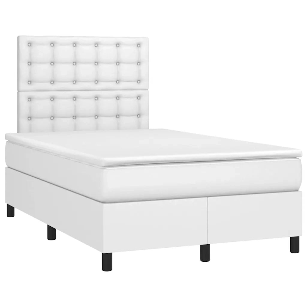 Giroletto Molle con Materasso e LED Bianco 120x190cm Similpelle 3270294